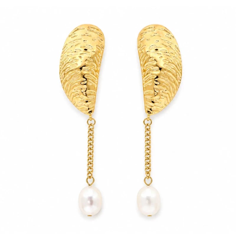 Pendientes Jávea con Perla Acero 316L