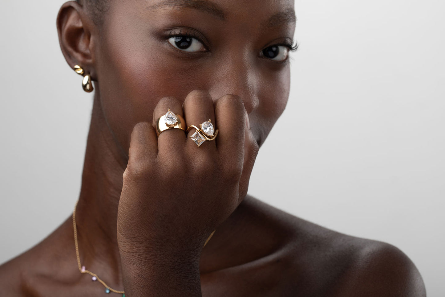 Anillo Circonita Duo · Acero Inoxidable Baño Oro 18K · Edición Limitada