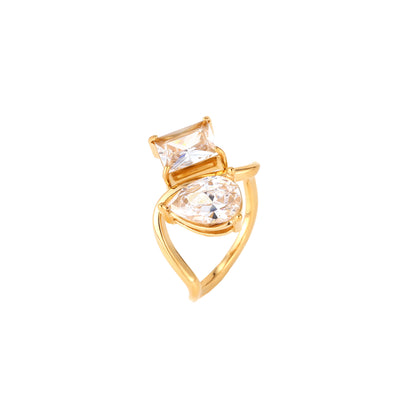 Anillo Circonita Duo · Acero Inoxidable Baño Oro 18K · Edición Limitada