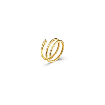 Anillo Espiral Circonita Gold – Plata 925 Baño Oro 18k