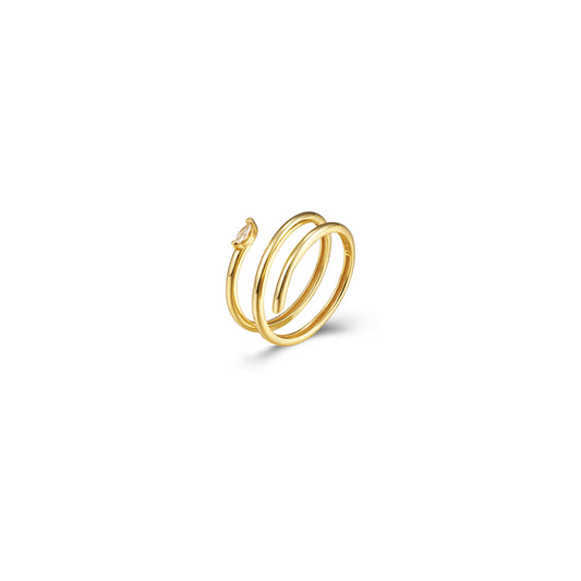 Anillo Espiral Circonita Gold – Plata 925 Baño Oro 18k