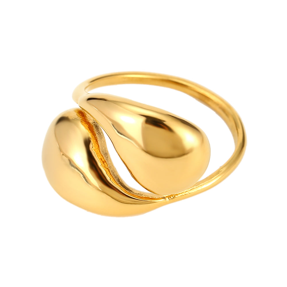 Anillo Gold Drop – Acero inoxidable baño oro 18k
