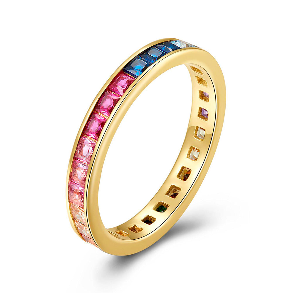 Anillo Rainbow Luxe – Plata de Ley 925 bañada en oro 18k