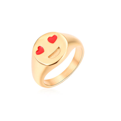 Anillo Smile Love – Acero Inoxidable baño Oro 18k