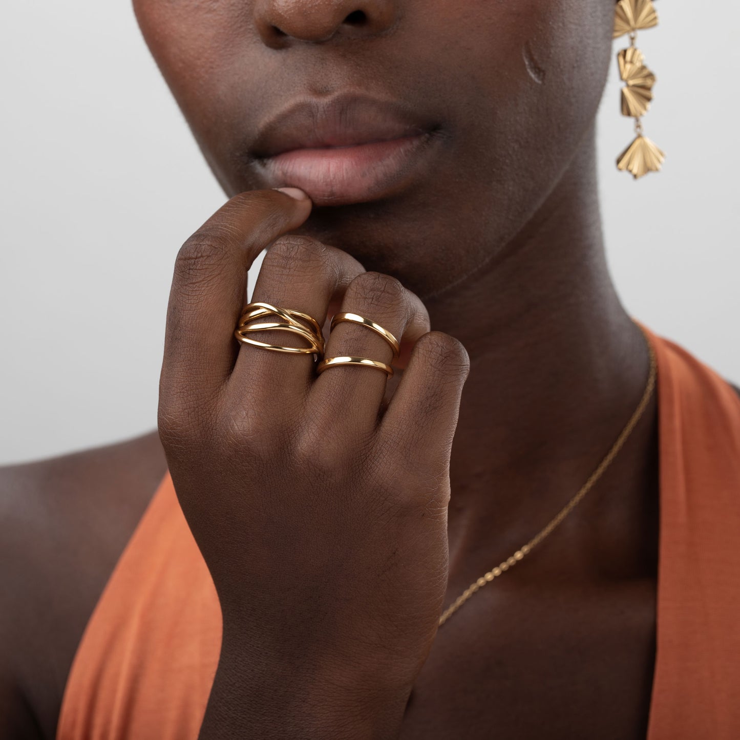 Anillo Waves Gold – Acero inoxidable baño oro 18k