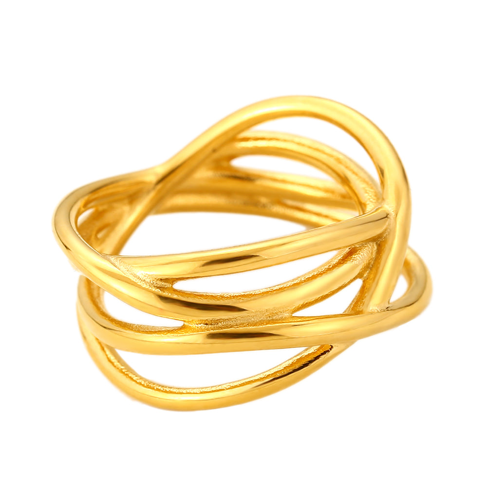 Anillo Waves Gold – Acero inoxidable baño oro 18k