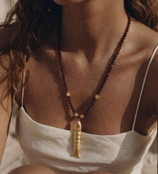 Collar Pez Dorado- Acero Inoxidable