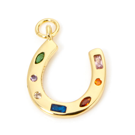 Charm Herradura Rainbow – Acero Inoxidable baño Oro 18k