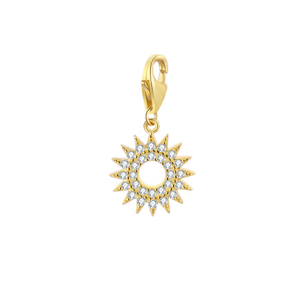 Charm Sol Brillante – Plata de Ley 925 bañada en Oro 18K