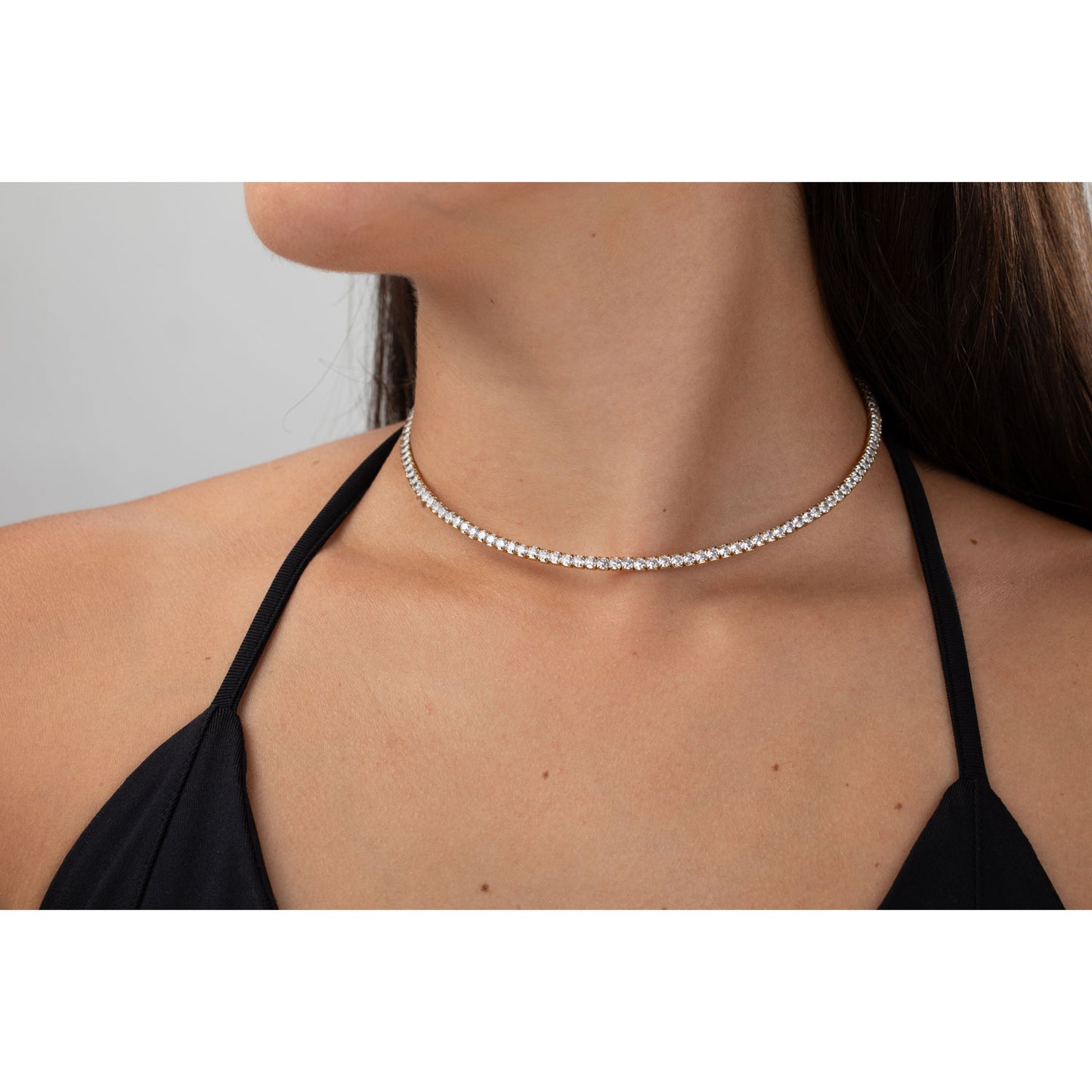 Choker Acero Inoxidable Zirconita Baño Oro 18K · Edición Limitada