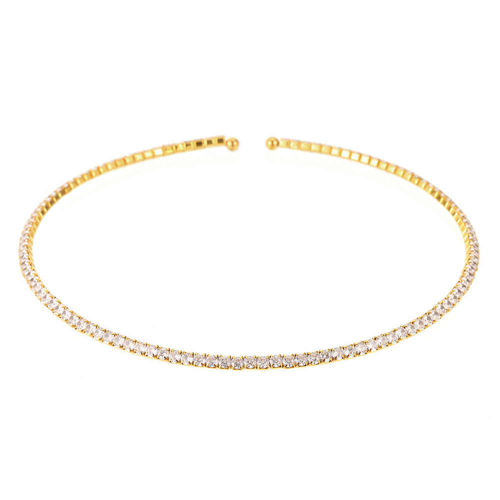 Choker Acero Inoxidable Zirconita Baño Oro 18K · Edición Limitada