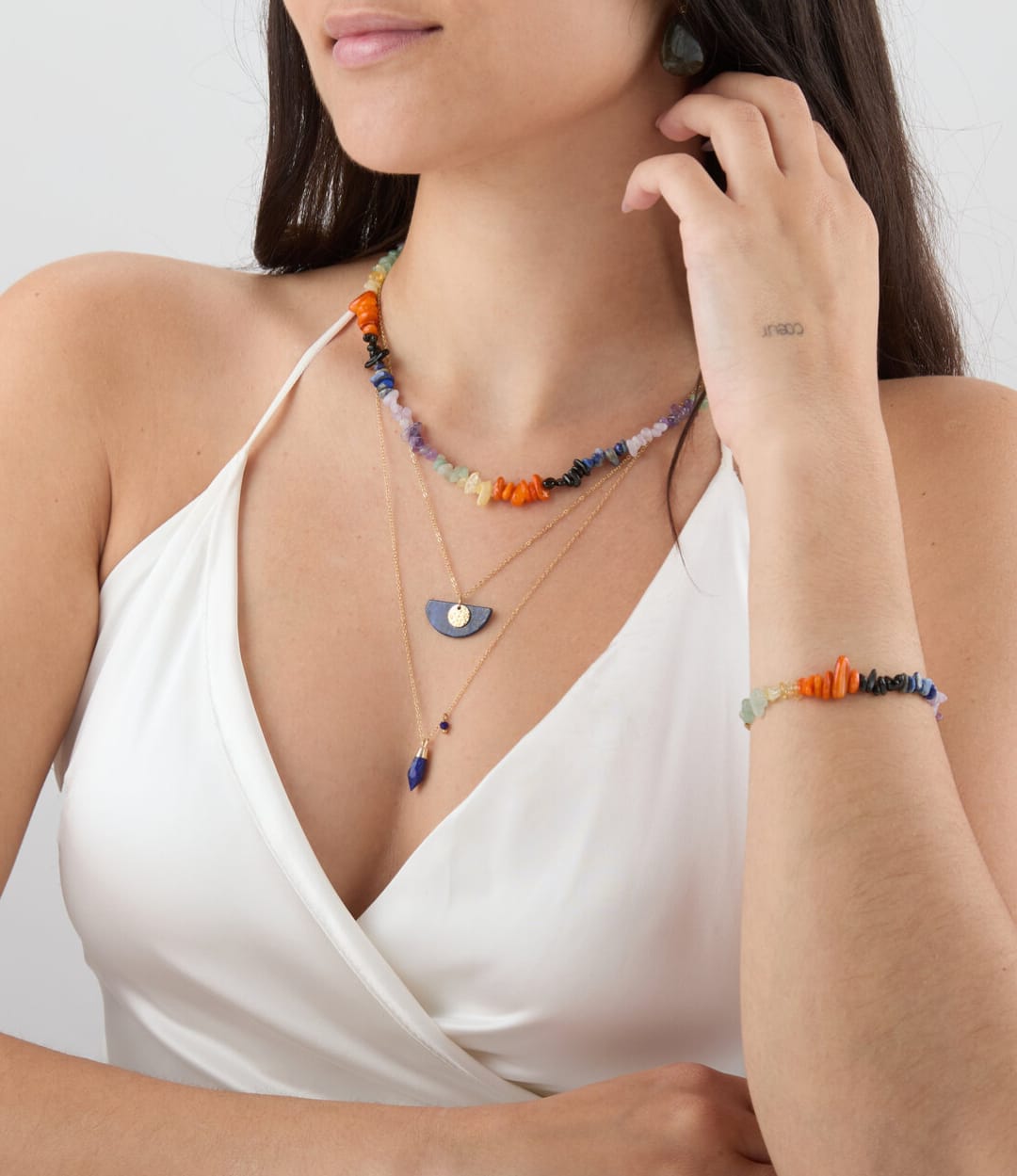 Collar Arcoíris Mediterráneo- Acero Inoxidable