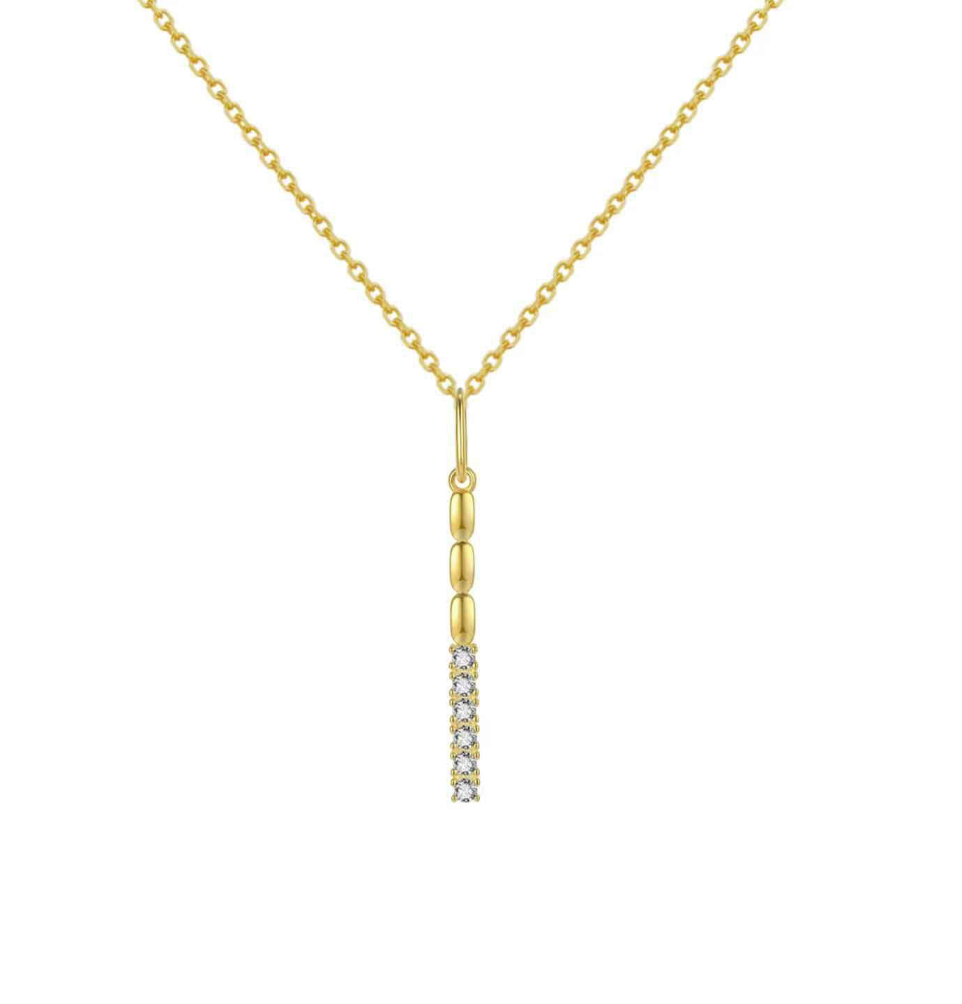 Collar Barra Circonitas · Plata de Ley 925 Baño Oro 18K · Edición Limitada