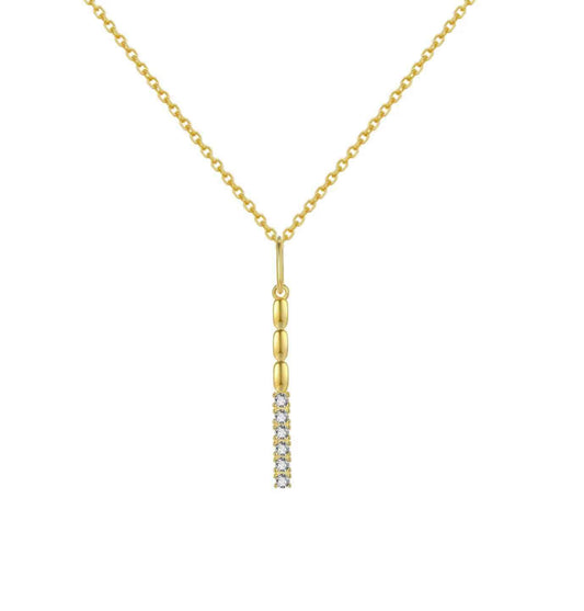 Collar Barra Circonitas · Plata de Ley 925 Baño Oro 18K · Edición Limitada