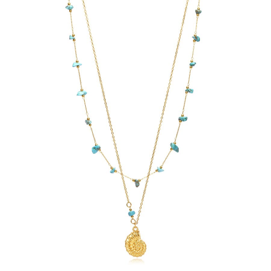 Collar Caracola Marina doble – Acero Inoxidable 316L