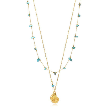 Collar Caracola Marina doble – Acero Inoxidable 316L