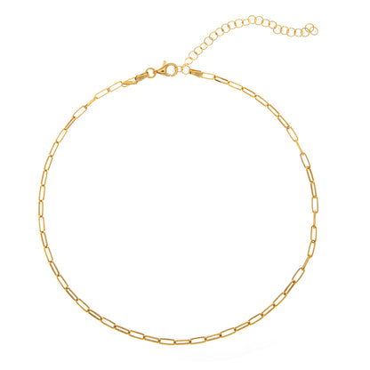 Collar Choker Eslabón Fino – Plata de Ley 925 bañada en oro 18K