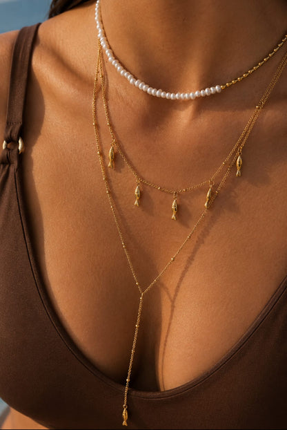 Collar Doble Peces Mediterráneo Acero 316L