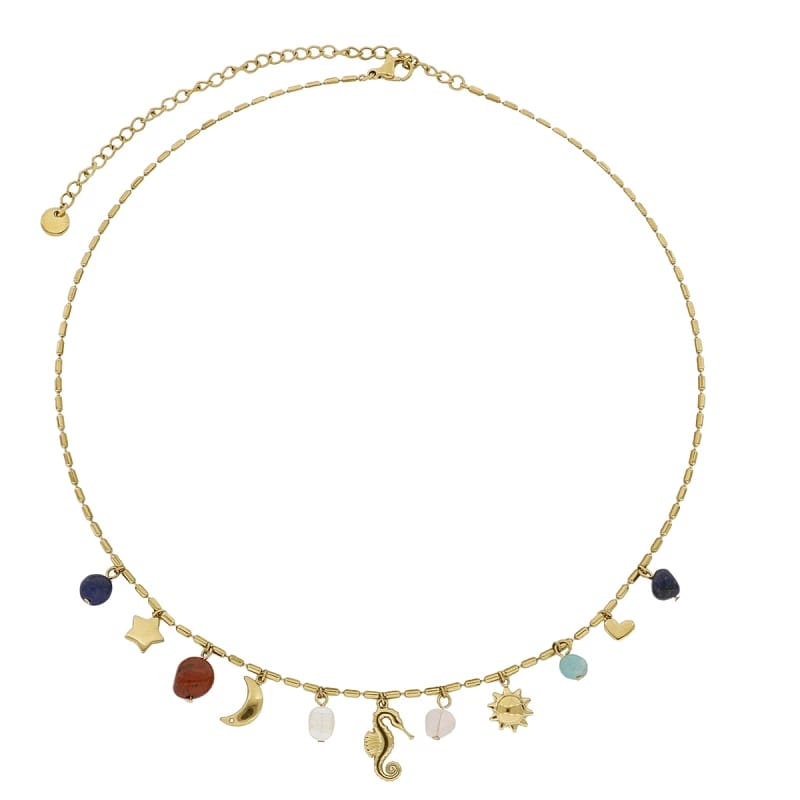 Collar Marina de Acero Inoxidable Bañado en Oro 18K
