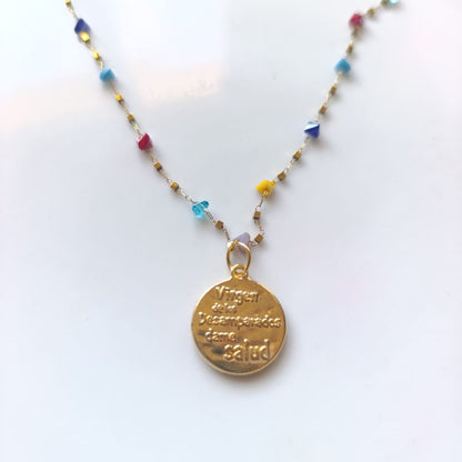 Collar Medalla Virgen de los Desamparados – Acero Multicolor