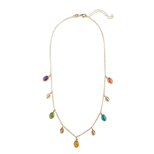 Collar Medallitas de la Virgen Multicolor – Plata 925 Baño Oro 18K