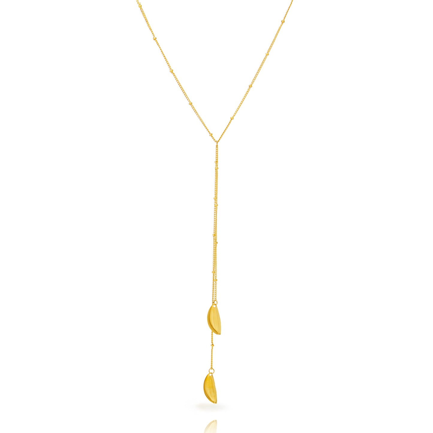 Collar Doble Hoja – Acero Gold