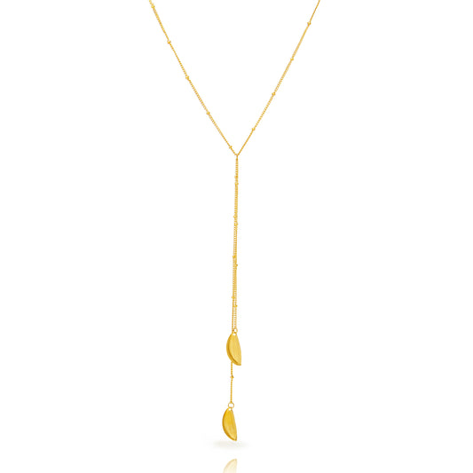 Collar Doble Hoja – Acero Gold