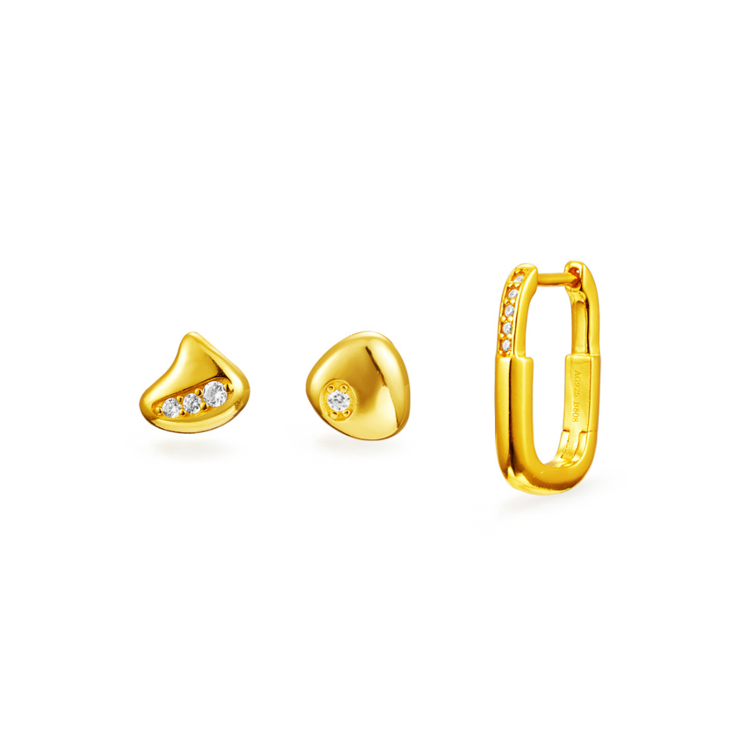 Pack Pendientes Triad Gold – Plata de Ley 925 con Baño Oro 18k