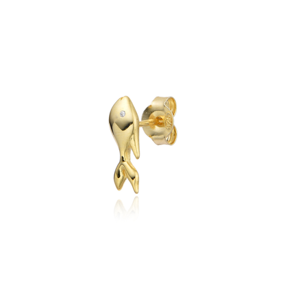 Pendiente Fish Gold – Plata de Ley 925 Baño Oro 18k