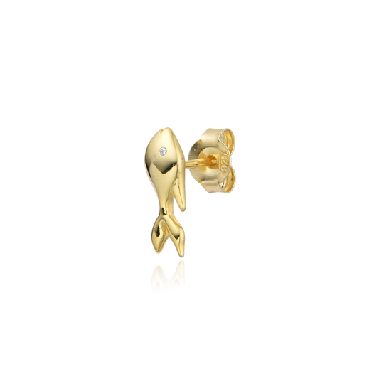 Pendiente Fish Gold – Plata de Ley 925 Baño Oro 18k