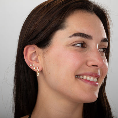 Pendiente Tortuga – Plata de Ley 925 Baño Oro 18k