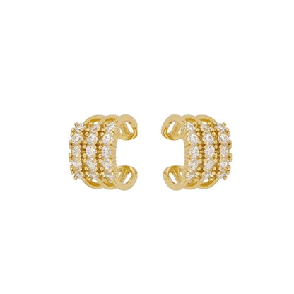 Pendiente Earcuff Triple Shine – Plata de Ley 925 Baño Oro 18k