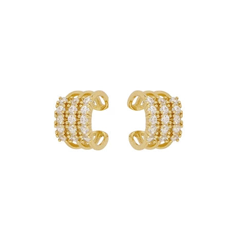 Pendiente Earcuff Triple Shine – Plata de Ley 925 Baño Oro 18k