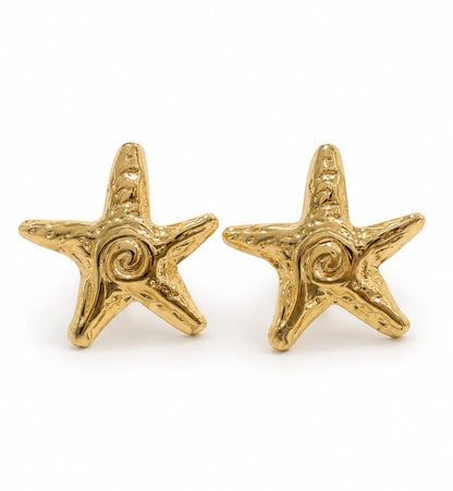 Pendientes Estrella de Mar Espiral | Acero Inoxidable 316L