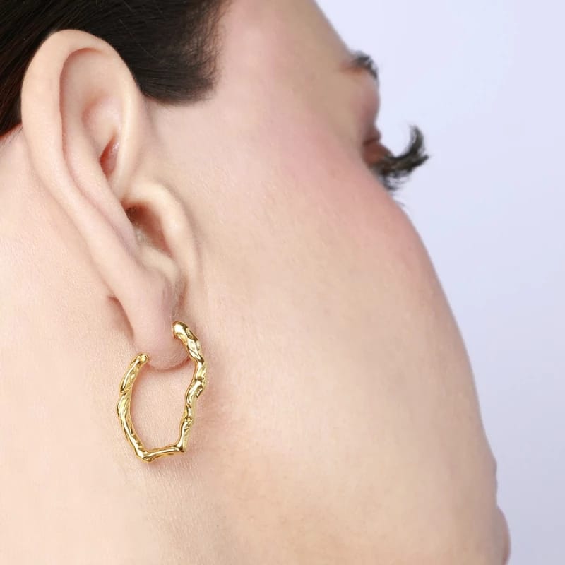 Pendientes Hoops Gold – Plata de Ley 925 con Baño de Oro 18K