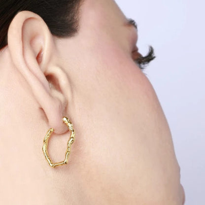 Pendientes Hoops Gold – Plata de Ley 925 con Baño de Oro 18K