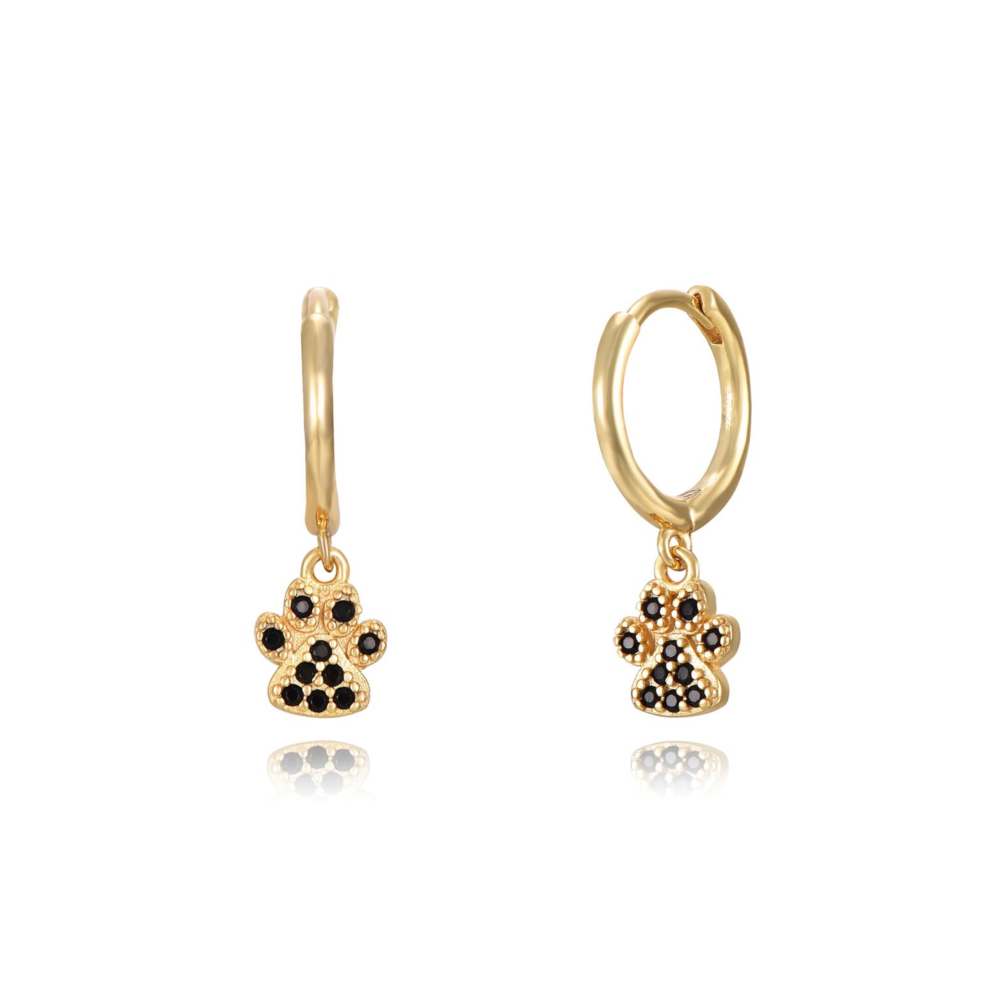 Pendientes Huellas - Plata de Ley 925 Baño Oro 18k