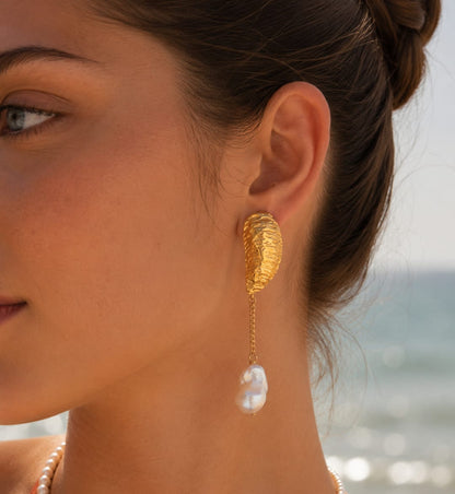 Pendientes Jávea con Perla Acero 316L