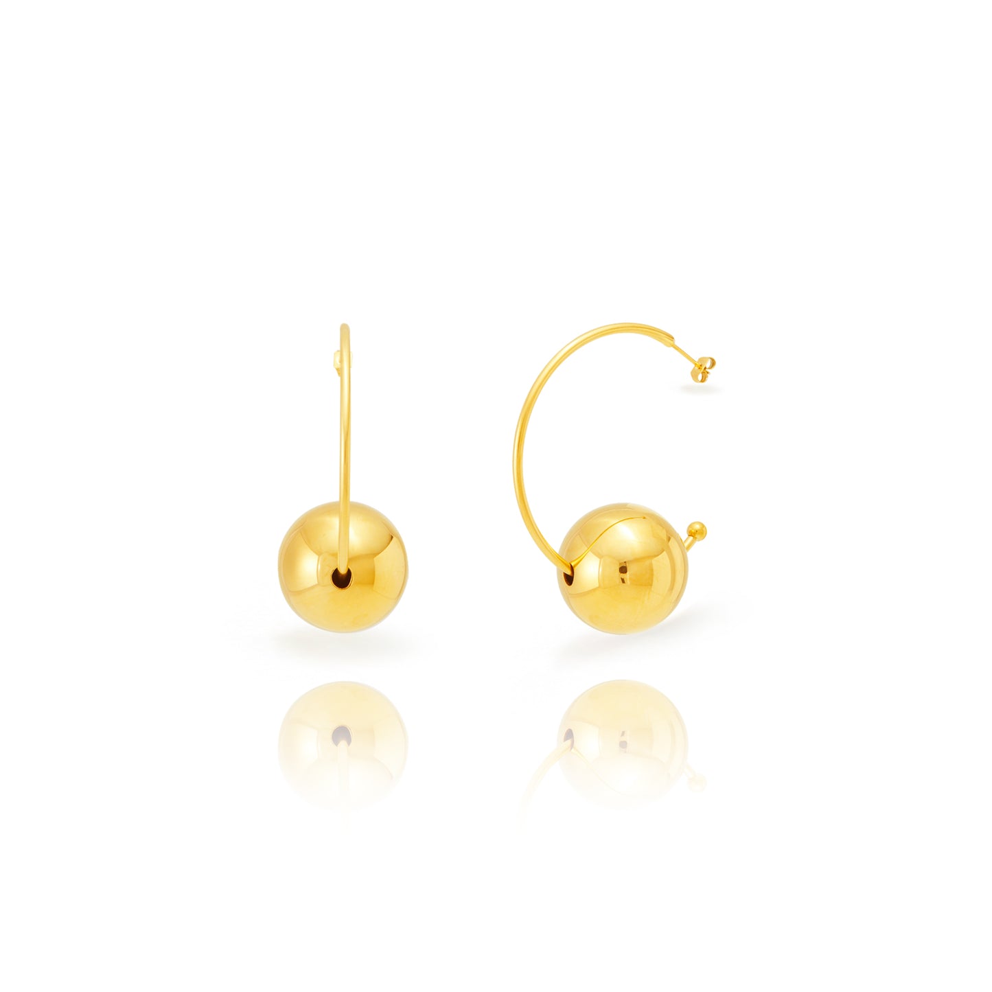 Pendientes Semi Bola Gold · Edición Limitada · Acero Inoxidable baño oro 18k