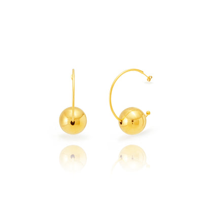 Pendientes Semi Bola Gold · Edición Limitada · Acero Inoxidable baño oro 18k