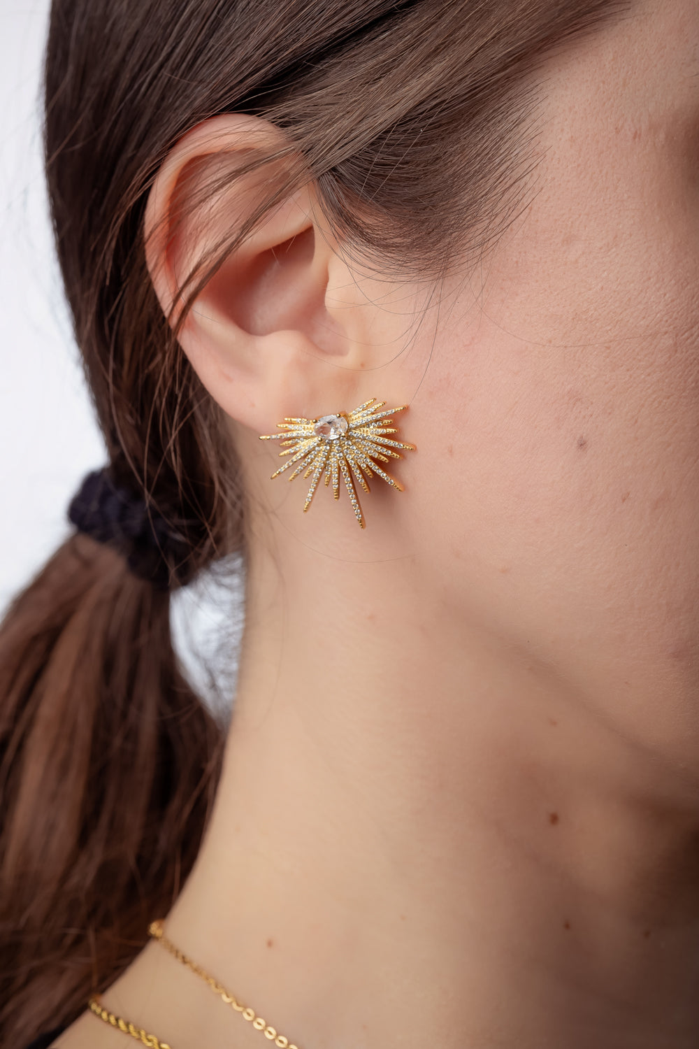 Pendientes Sol Zircon · Edición Limitada · Plata de Ley 925 Baño Oro 18k