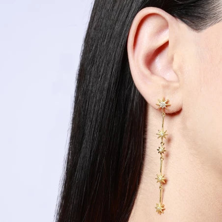 Pendientes Starfall Gold – Plata de Ley 925 Baño Oro 18k