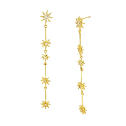 Pendientes Starfall Gold – Plata de Ley 925 Baño Oro 18k
