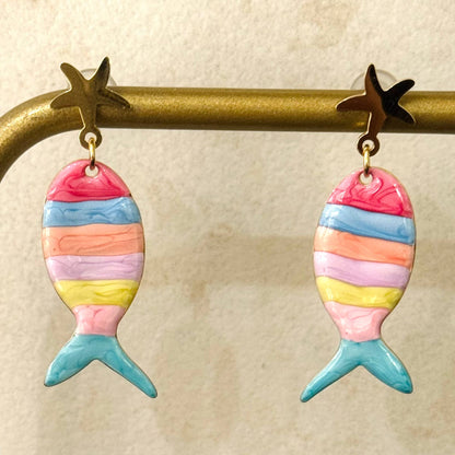Pendientes Arcoíris Marino - Acero Inoxidable