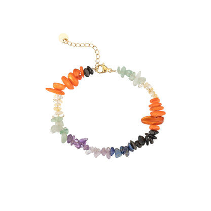 Pulsera Arcoíris Mediterráneo – Piedras Naturales y Acero Inoxidable 316L