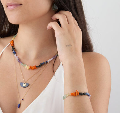 Pulsera Arcoíris Mediterráneo – Piedras Naturales y Acero Inoxidable 316L