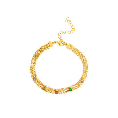 Pulsera Bismarck Brilli – Acero Inoxidable baño Oro 18k