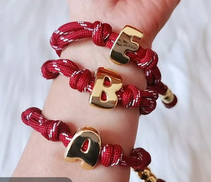 Pulsera Paracord Inicial Bubble – Burdeos