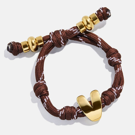 Pulsera Paracord Inicial Bubble – Marrón