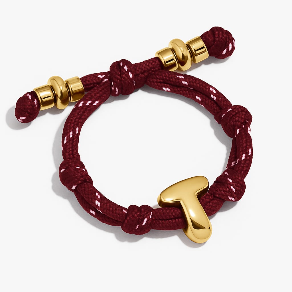 Pulsera Paracord Inicial Bubble – Burdeos